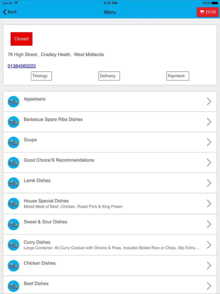 Good Choice Chinese Takeaway iPad  Screenshots