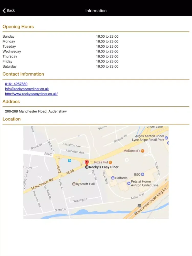 Rockys Diner iPad 应用截图