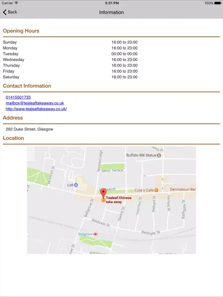 Скриншоты Tea Leaf Glasgow iPad 