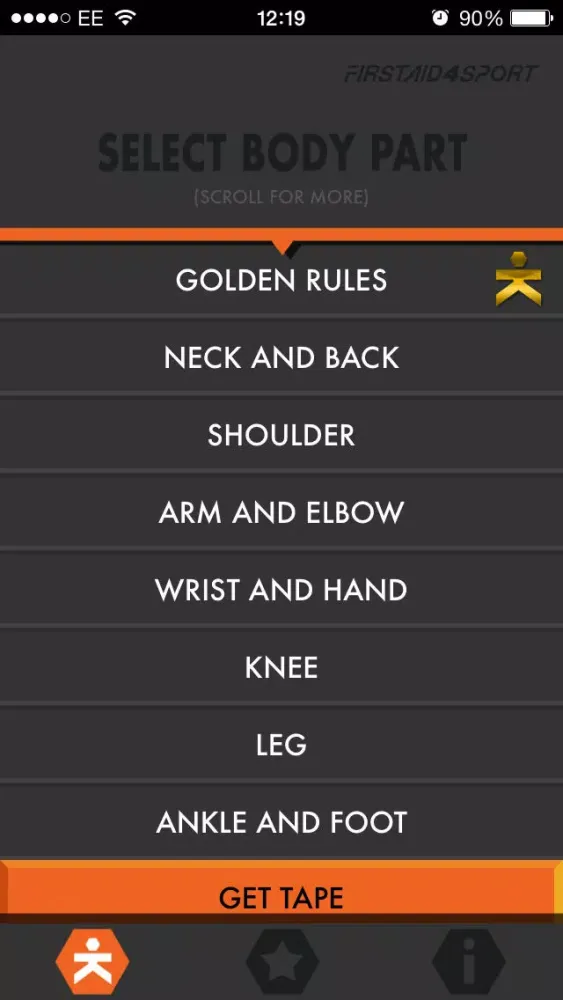 Tangkapan skrin Kinesiology Taping Guide