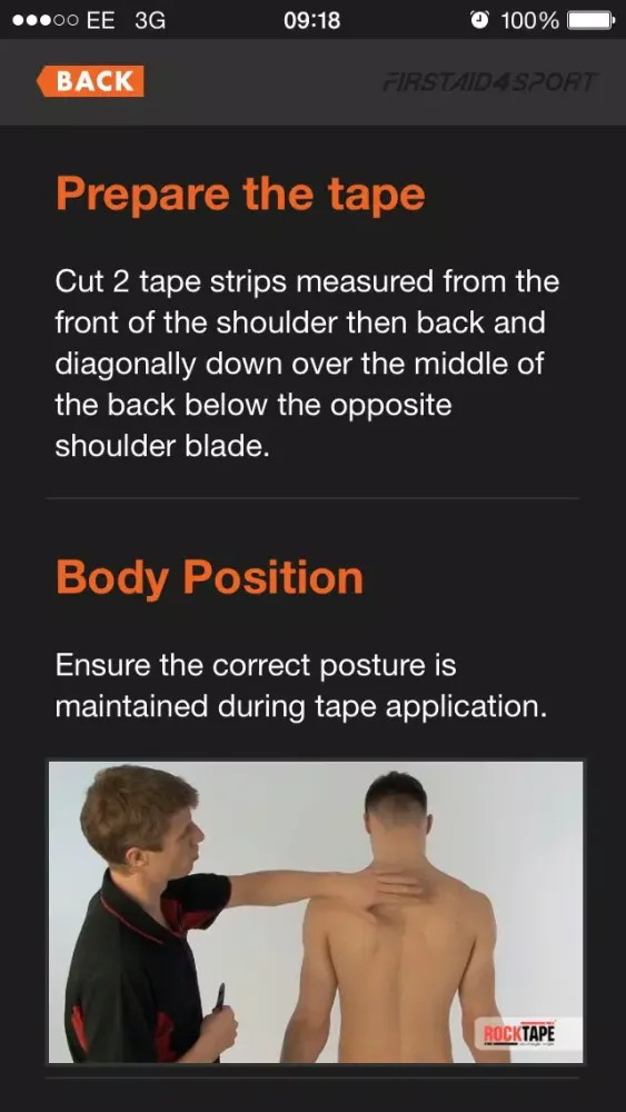 Tangkapan skrin Kinesiology Taping Guide