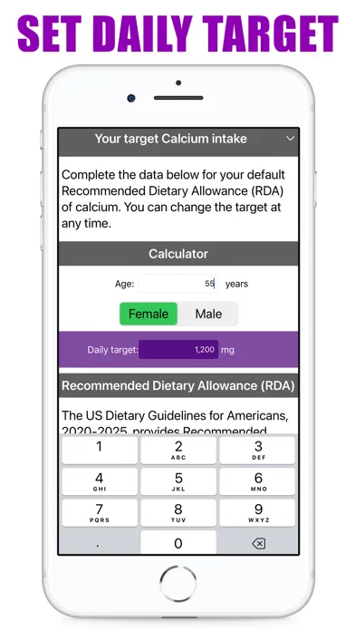 Ảnh chụp màn hình của Calcium Counter and Tracker