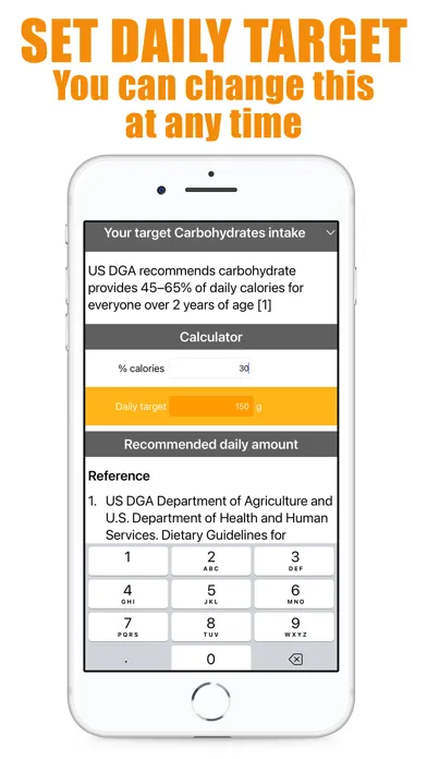 Carb Counter and Tracker Screenshots