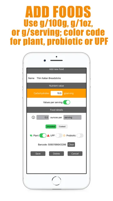 Carb Counter and Tracker Screenshots