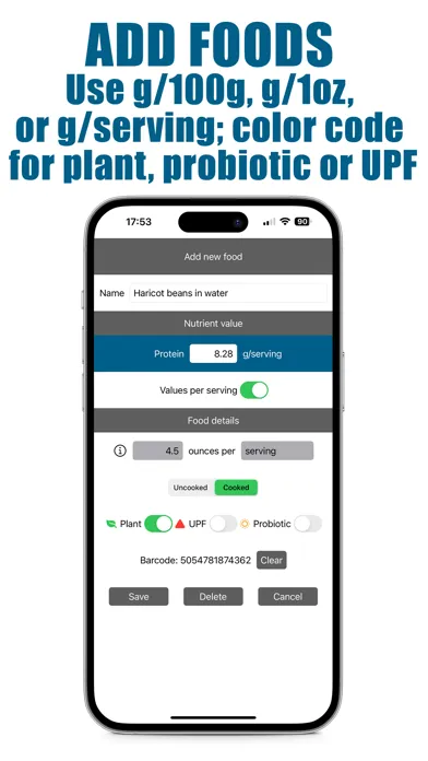 Protein Counter and Tracker स्क्रीनशॉट