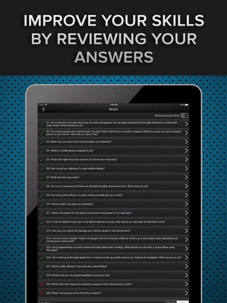 Capturas de pantalla de Theory Test 2021 DVSA Revision iPad 