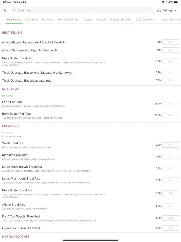Ảnh chụp màn hình của Fry A Tucks Cafe iPad 