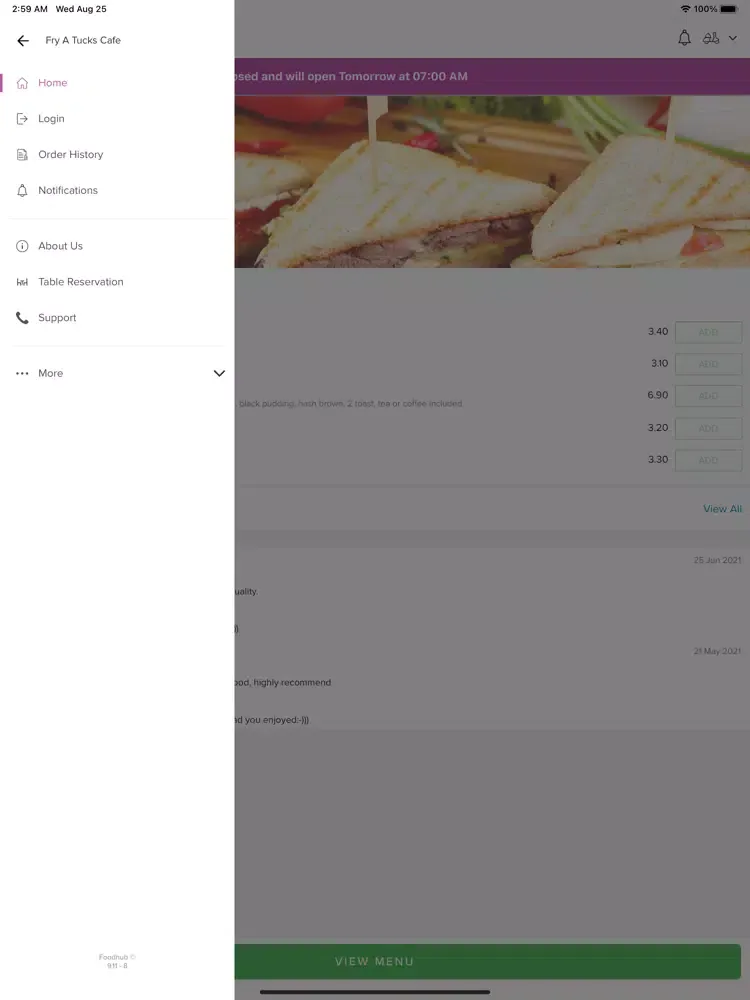 Ảnh chụp màn hình của Fry A Tucks Cafe iPad 