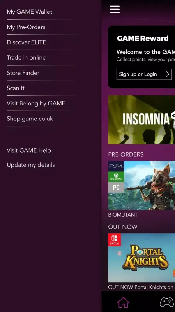 Captures d'écran de GAME Mobile App