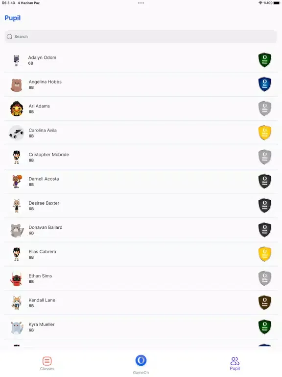 GameOn Teacher iPad 应用截图