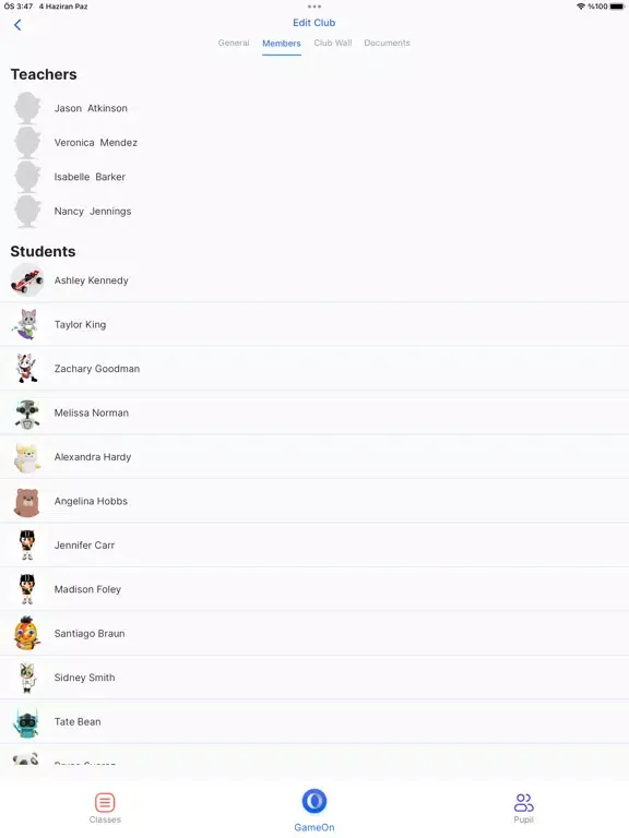 GameOn Teacher iPad 应用截图