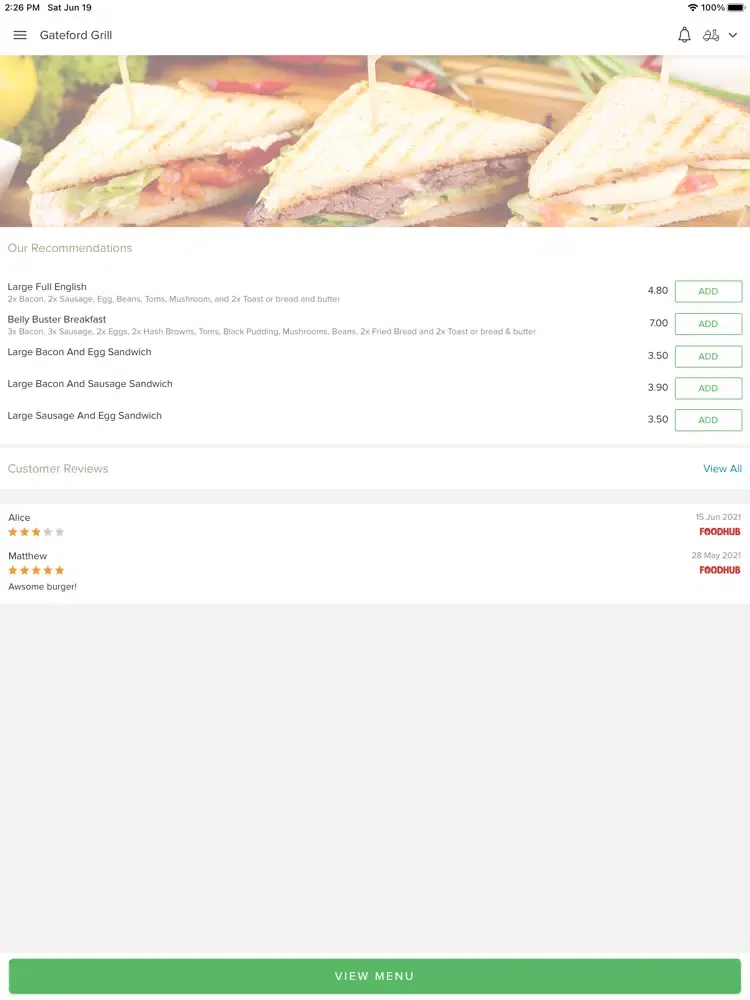صور Gateford Grill Worksop. iPad 