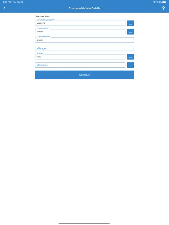 GDS eVHC iPad  سکرین شاٹس