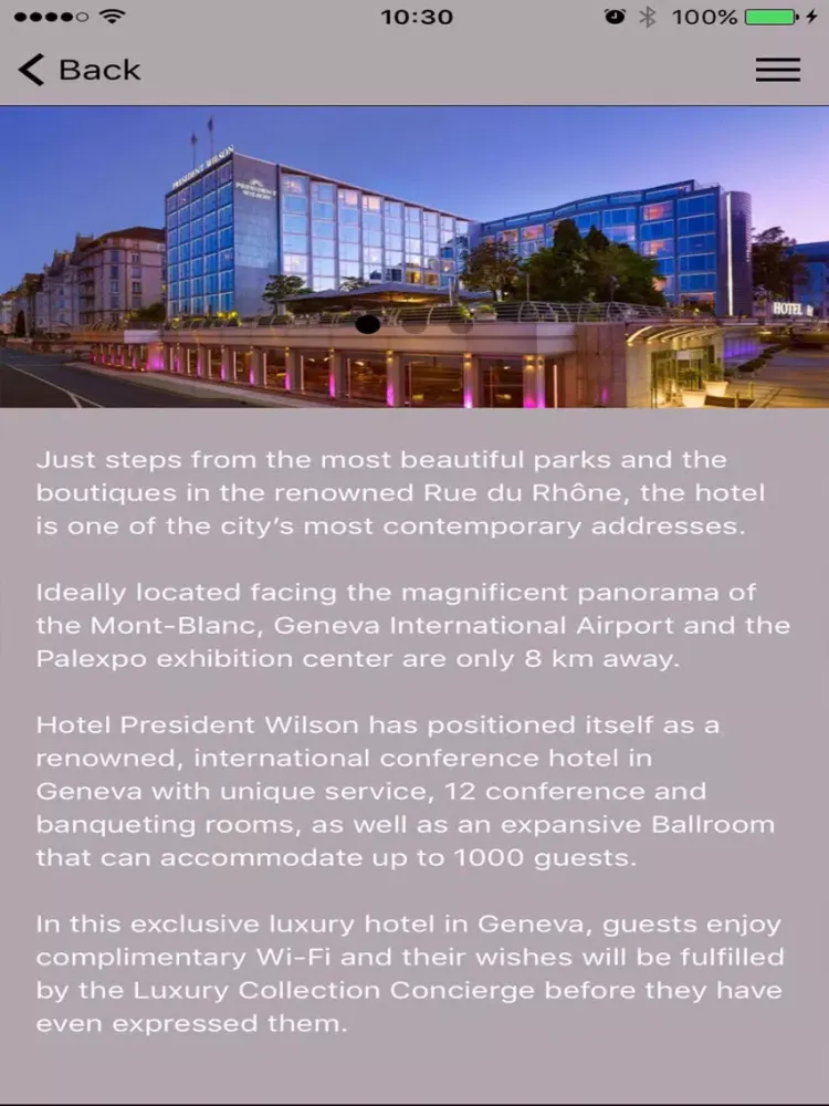 Hotel President Wilson iPad  Screenshots