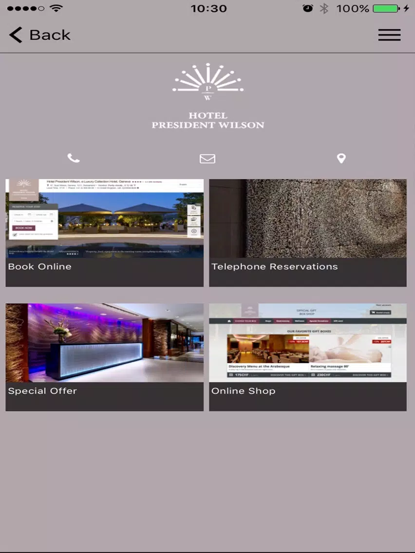 Hotel President Wilson iPad  Screenshots