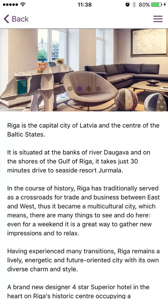 Capturas de tela do Mercure Riga Centre