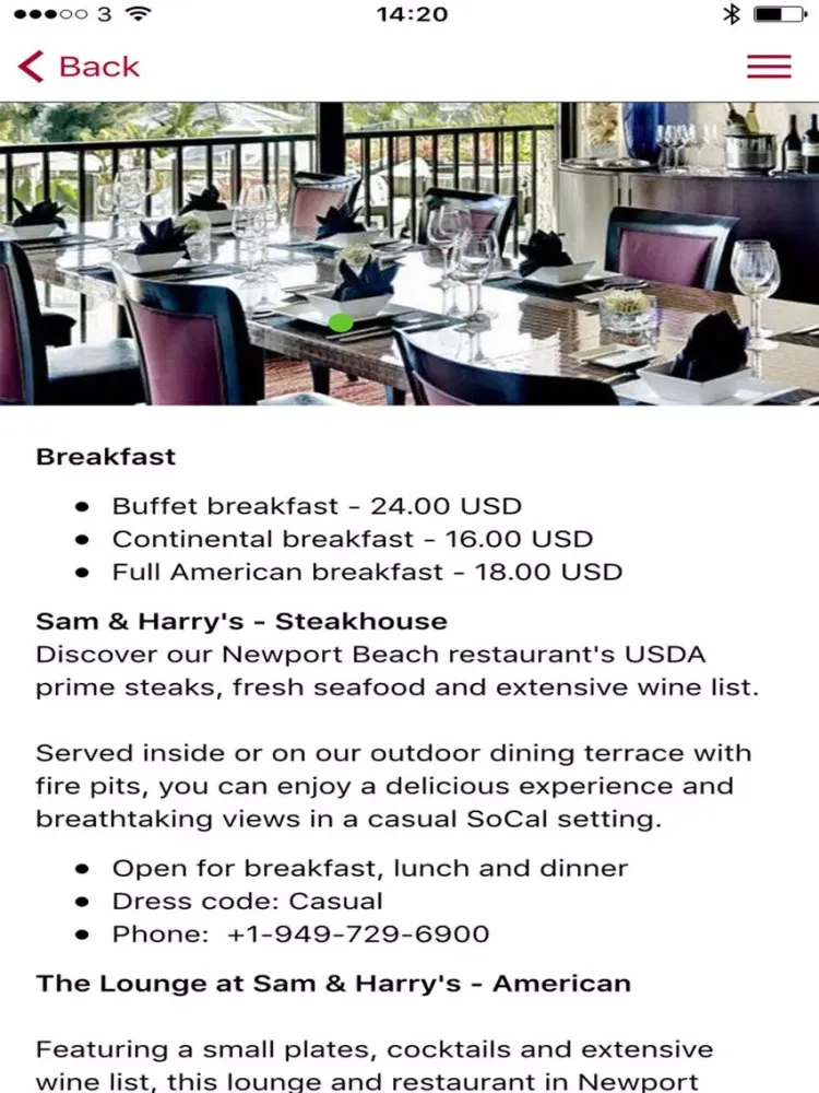 Newport Beach Marriott Hotel & Spa iPad 应用截图
