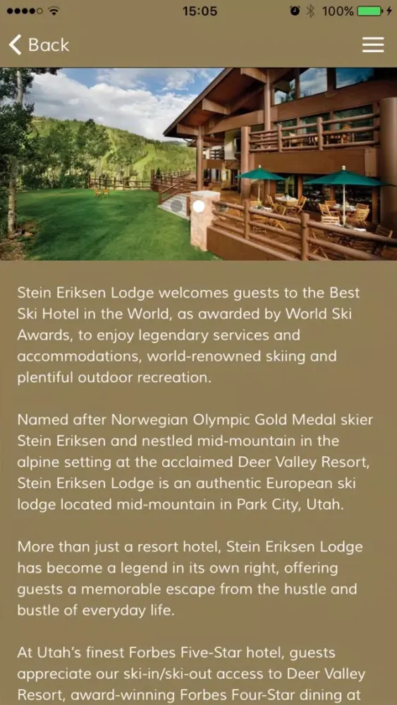Tangkapan skrin The Stein Eriksen Lodge