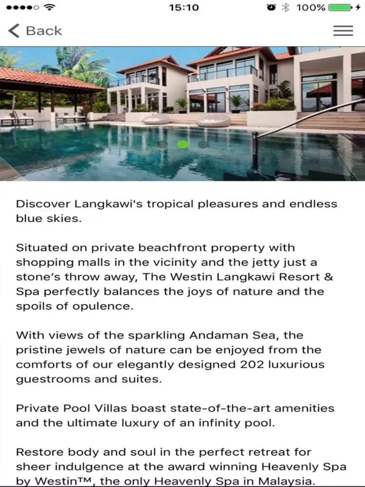 The Westin Langkawi Resort & Spa iPad  Screenshots