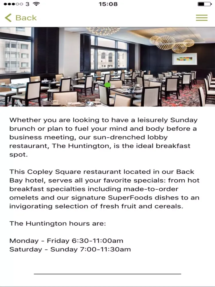 Westin Copley Place iPad  स्क्रीनशॉट
