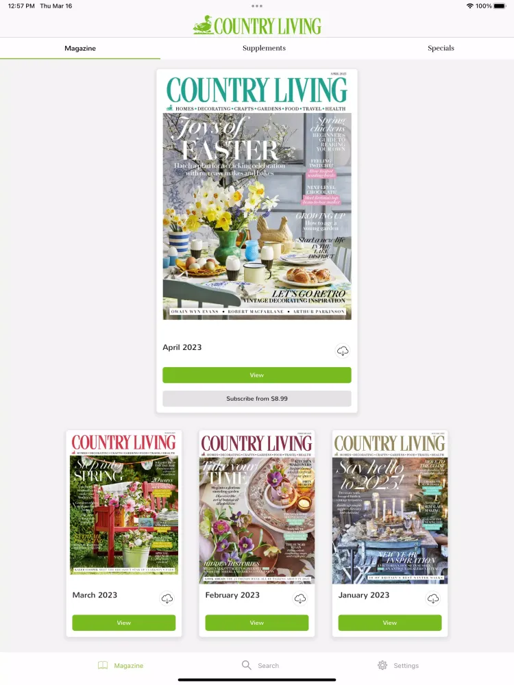 Zrzuty ekranu Country Living UK
