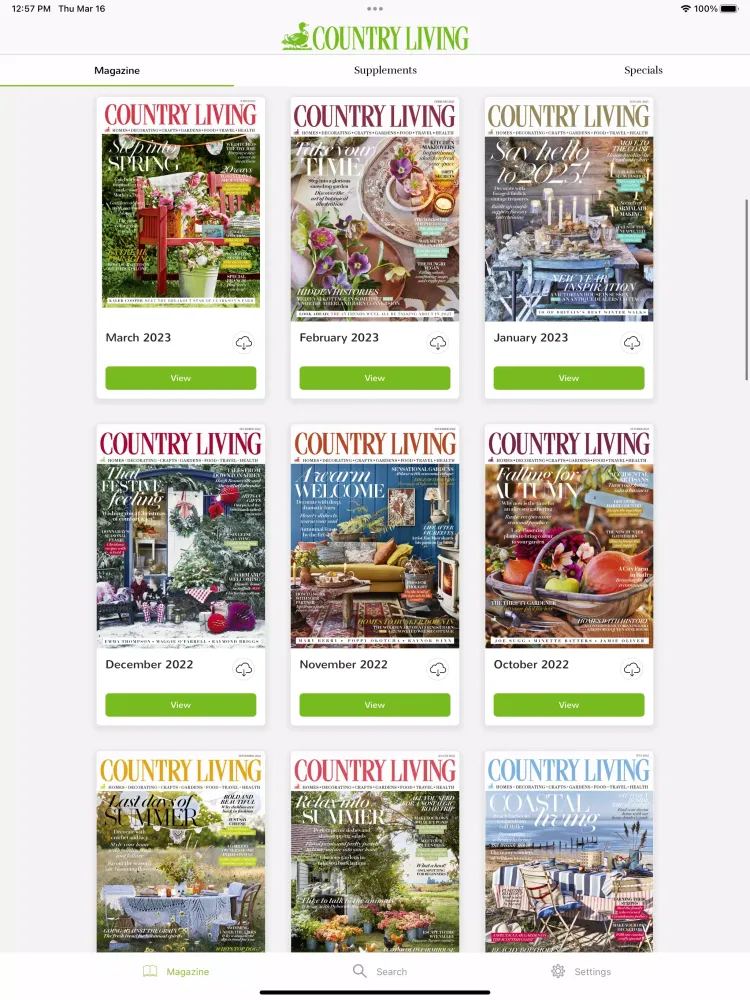 Zrzuty ekranu Country Living UK