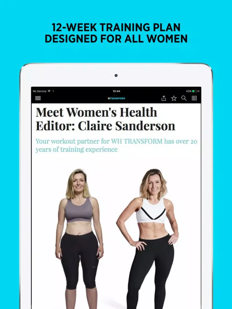 WOMEN’S HEALTH: WH TRANSFORM iPad  Screenshots