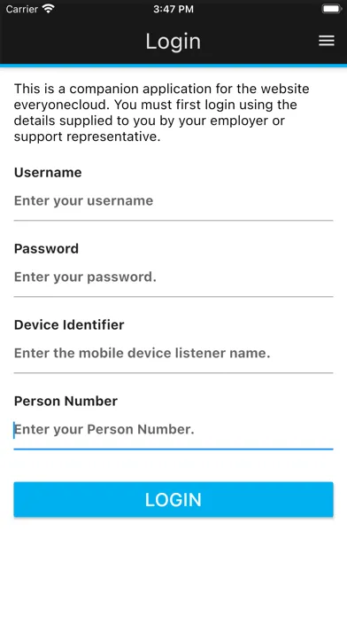 Ảnh chụp màn hình của hfx Employee App