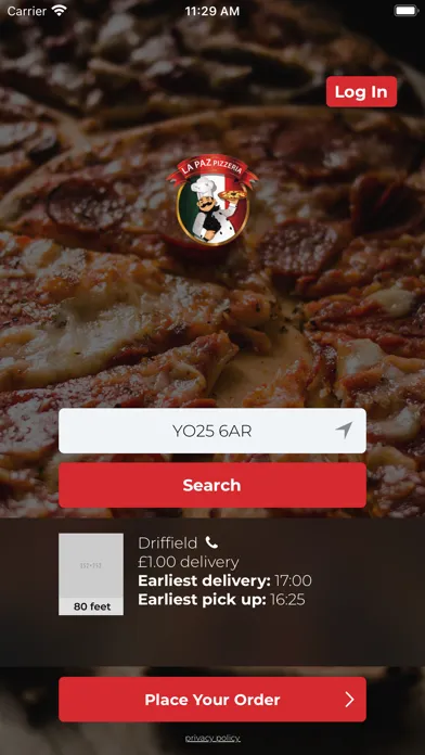 Ảnh chụp màn hình của La Paz Pizzeria