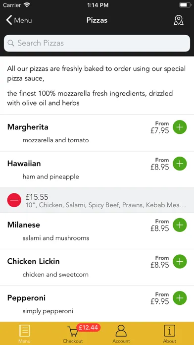 Capturas de tela do Pizza Santino