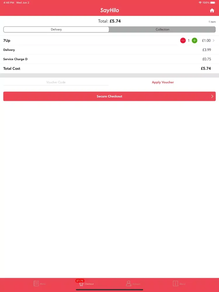 Ảnh chụp màn hình của SayHilo iPad 