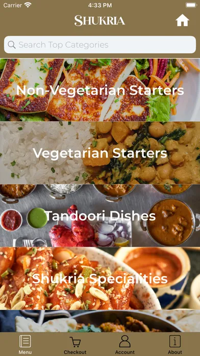Capturas de tela do Shukria Indian Cuisine