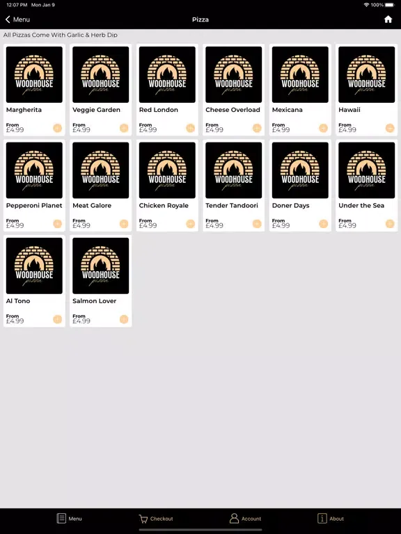 Woodhouse Pizza iPad  스크린샷