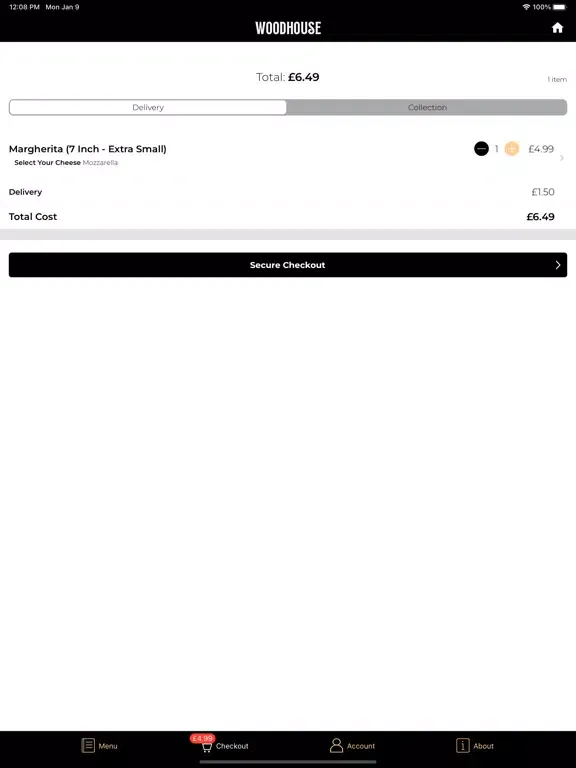 Woodhouse Pizza iPad  스크린샷