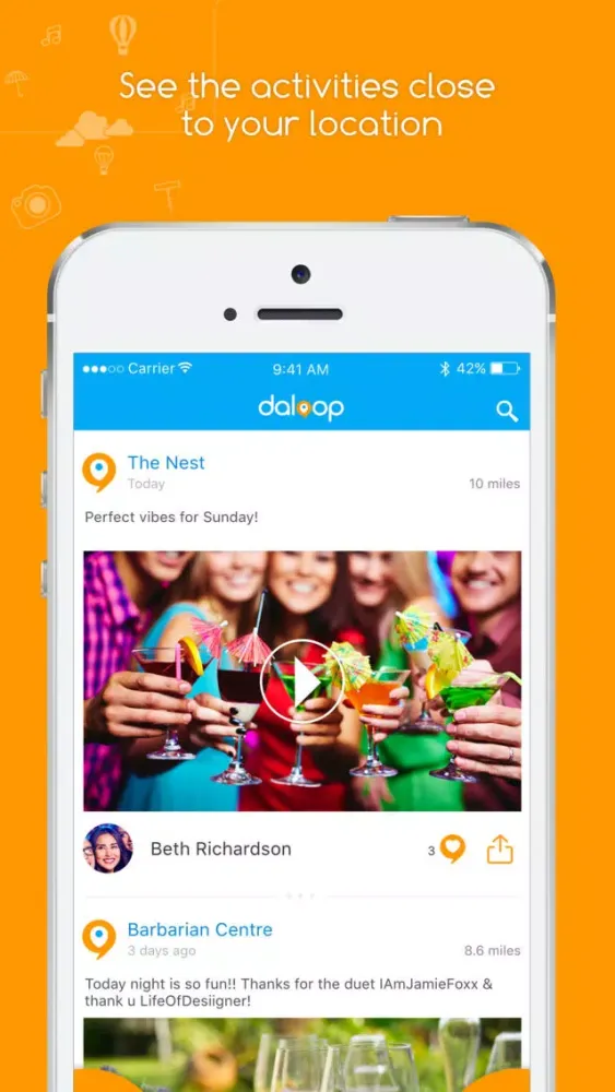 Daloop - The location based social media app स्क्रीनशॉट