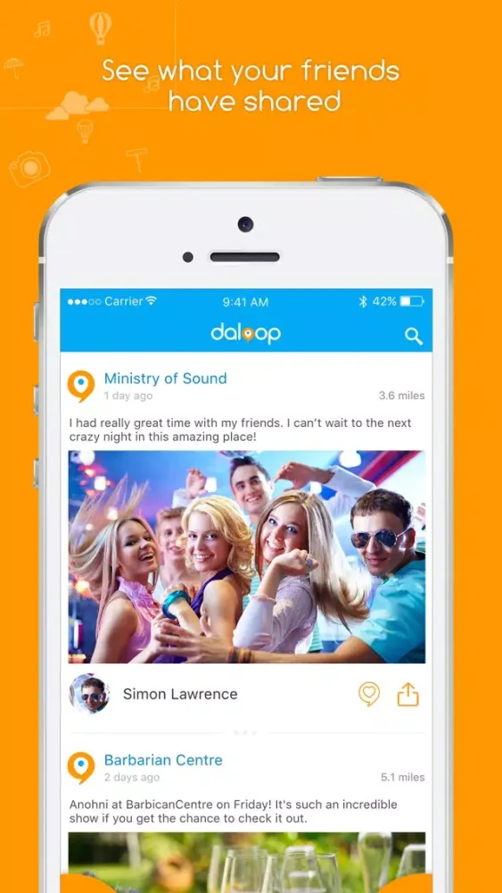 Daloop - The location based social media app स्क्रीनशॉट