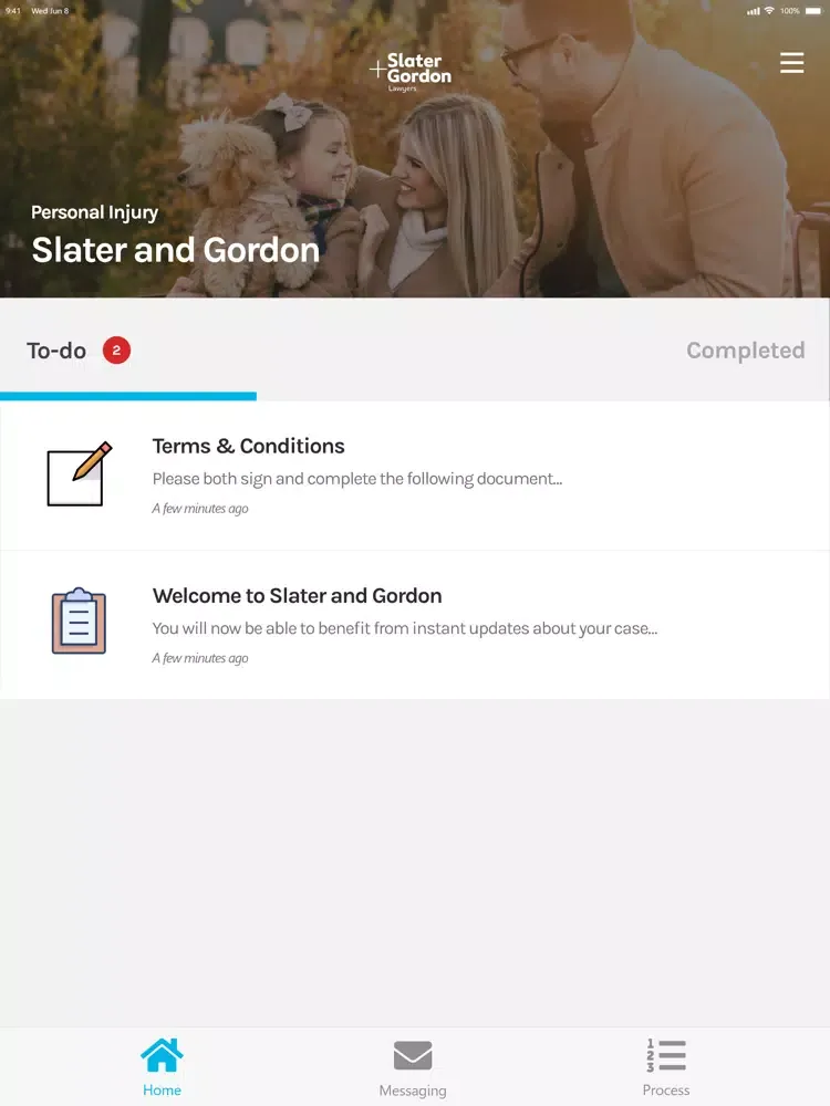 Ảnh chụp màn hình của Slater and Gordon iPad 