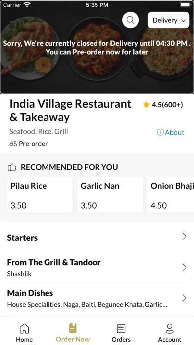 India Village Restaurant. স্ক্রিনশট