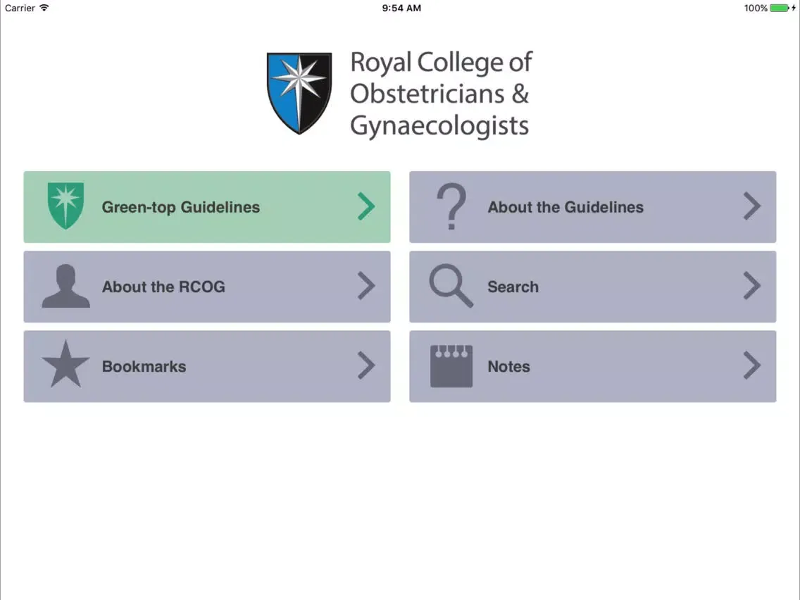 Capturas de pantalla de RCOG Guidelines iPad 