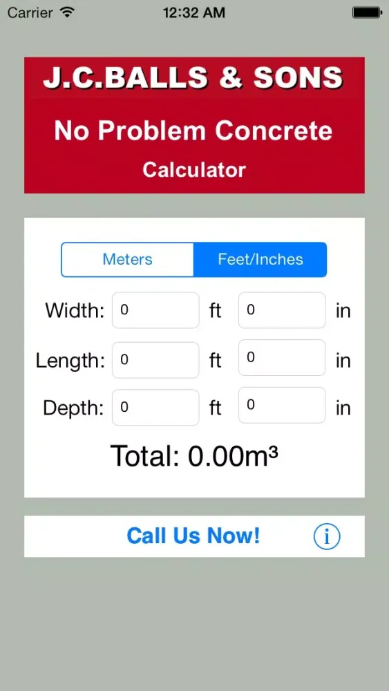 J.C.Balls & Sons Concrete Calculator应用截图