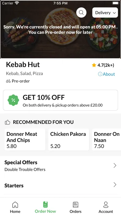 Ảnh chụp màn hình của Kebab Hut.