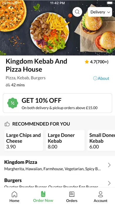 Captures d'écran de Kingdom Kebab And Pizza House.