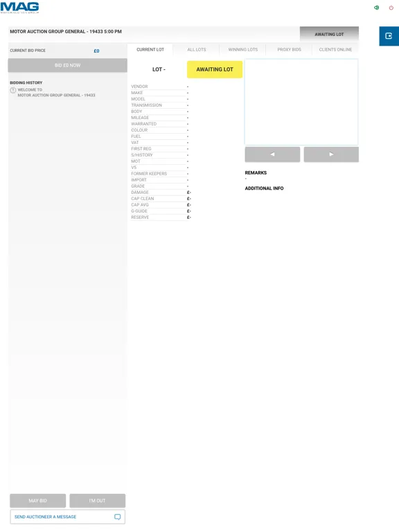 Zrzuty ekranu MAG LiveBid iPad 