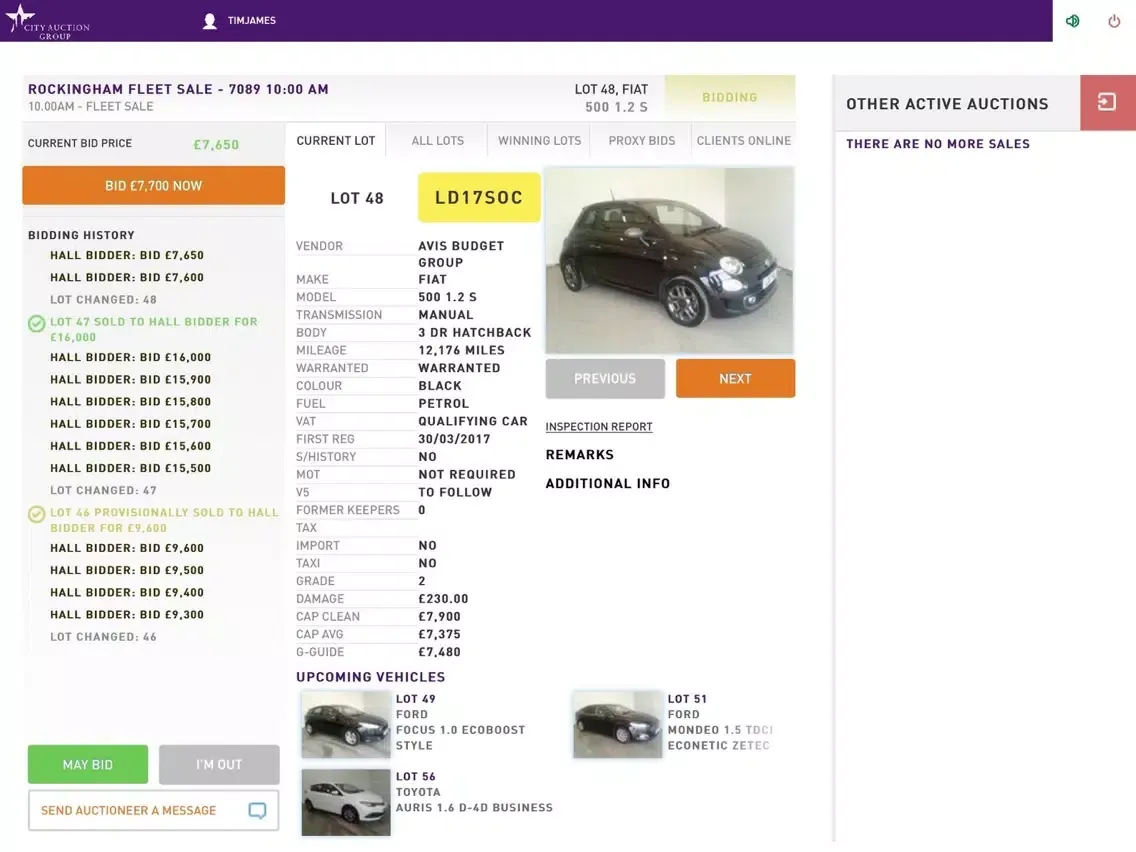 City Auction Group LiveBid iPad  스크린샷