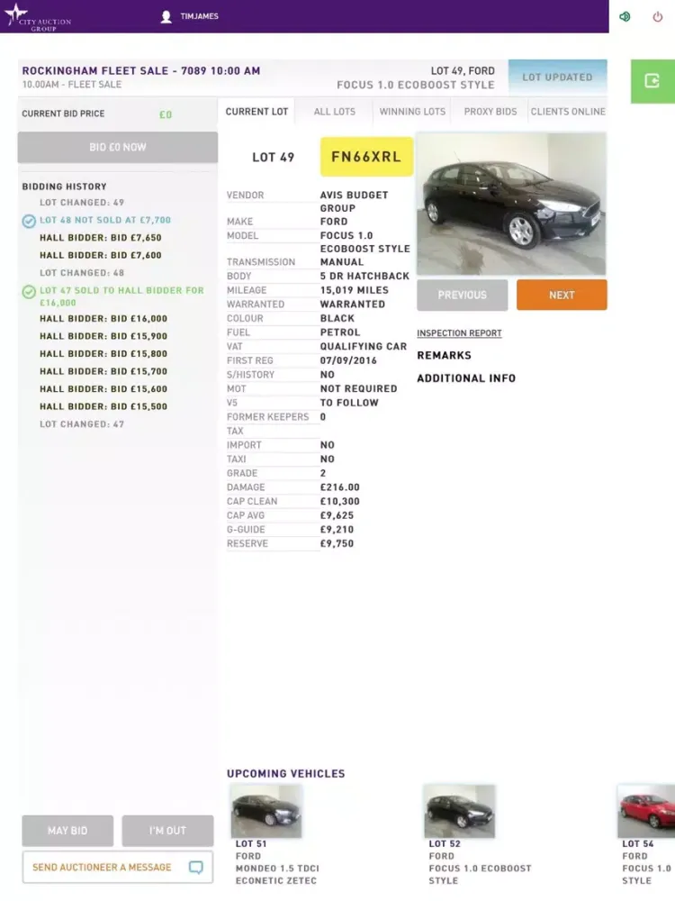 City Auction Group LiveBid iPad  스크린샷