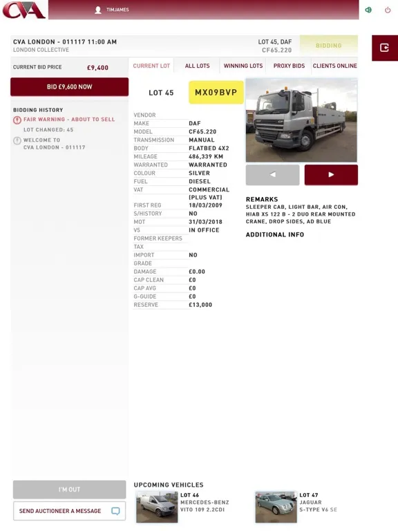 Скриншоты CVA LiveBid iPad 