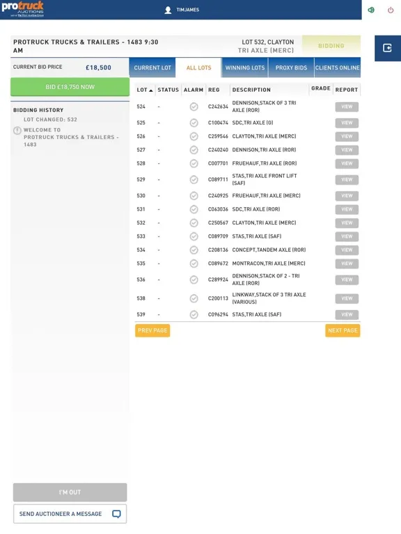 Protruck LiveBid iPad  Screenshots