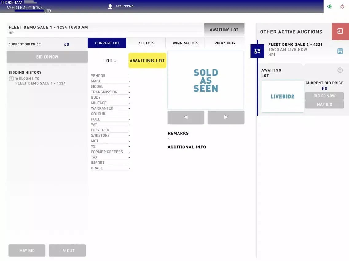 SVA LiveBid iPad  স্ক্রিনশট
