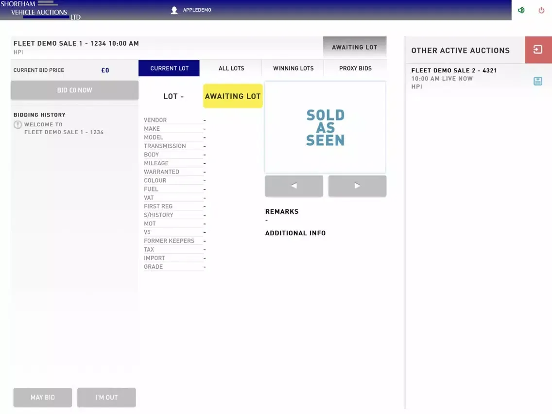 SVA LiveBid iPad  স্ক্রিনশট