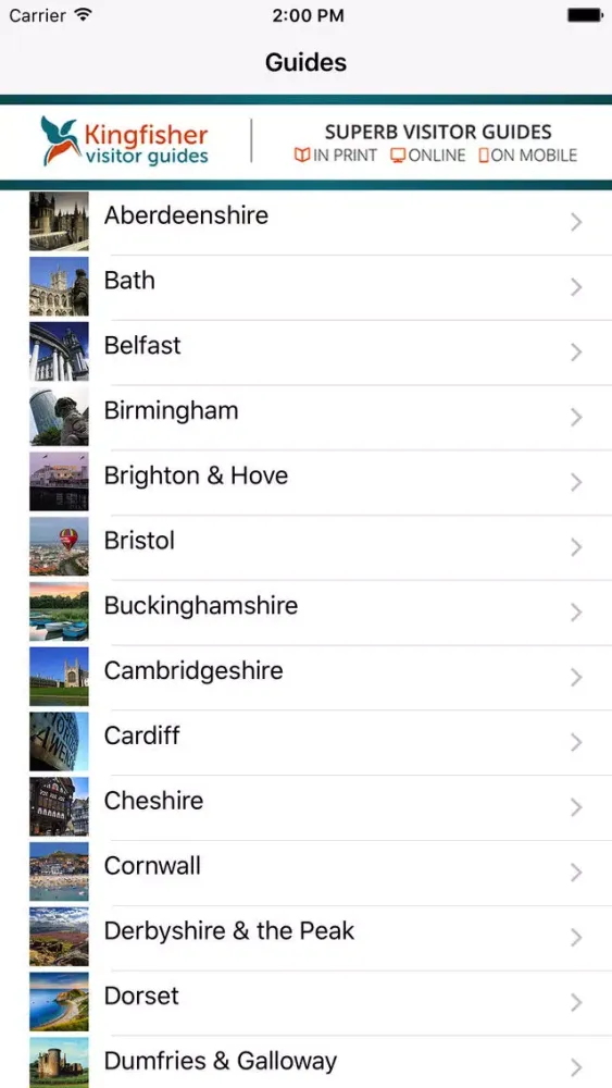 Kingfisher Visitor Guides Screenshots